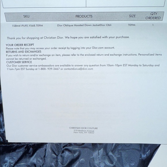 Dior Dark Blue Children's Puffer Jacket - Picture 3 of 3